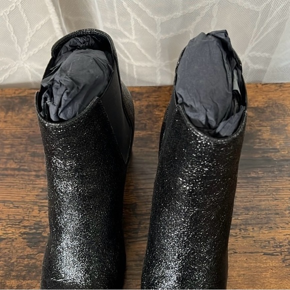 Saint Laurent Babies 90 Cracked Lamé Leather Chelsea Boots In Nero Black 38 YSL - Picture 9 of 14